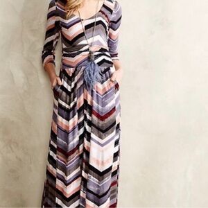 Maeve Chevron Print Maxi Dress
